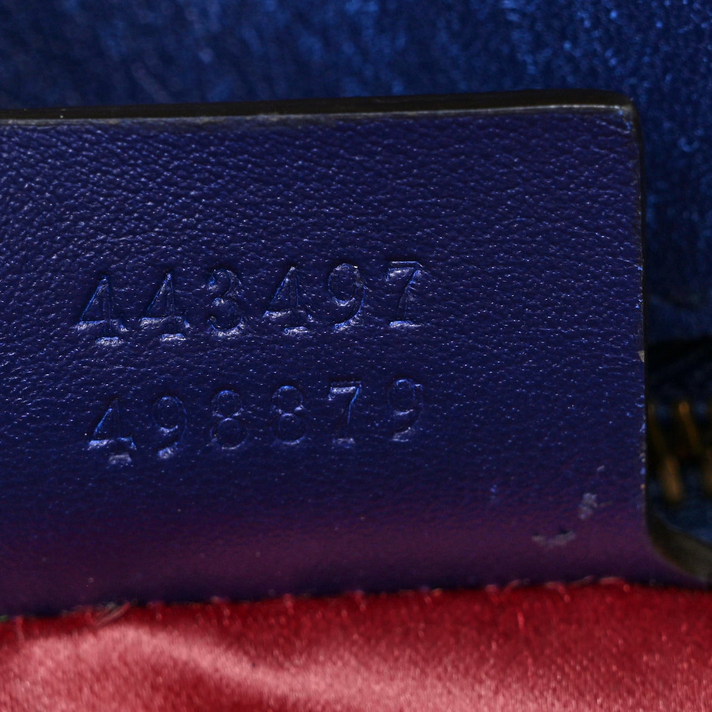 Velvet Matelasse Deer Embroidered Small GG Marmont Shoulder Bag Cobalt