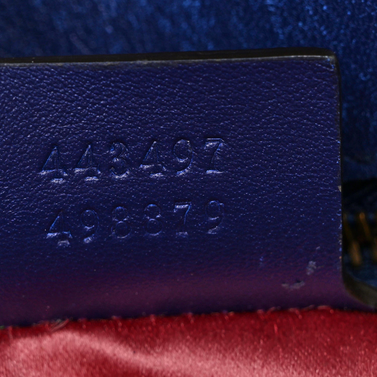 Gucci Velvet Matelasse Deer Embroidered Small GG Marmont Shoulder Bag Cobalt 7 of 12
