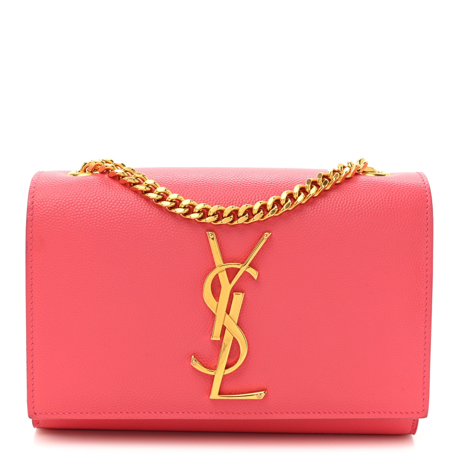 Saint Laurent Grain De Poudre Small Monogram Kate Satchel Rose Clair 1 of 14