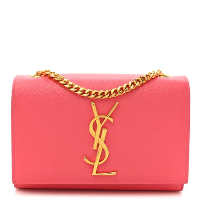 Saint Laurent Grain De Poudre Small Monogram Kate Satchel Rose Clair 1 of 14