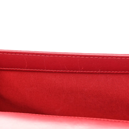 Chanel Lambskin Quilted Medium Boy Flap Black Red 14 of 19