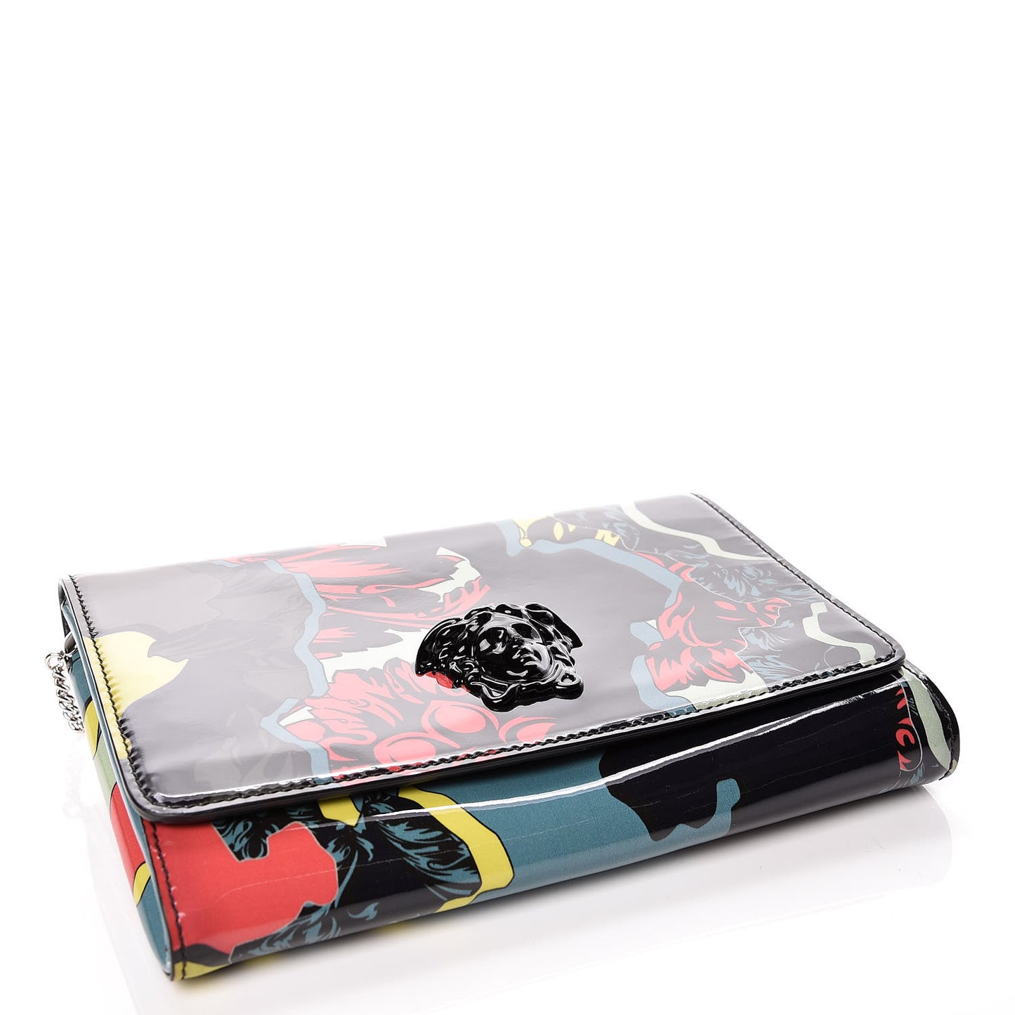Patent Palazzo Medusa Chain Evening Bag Multicolor