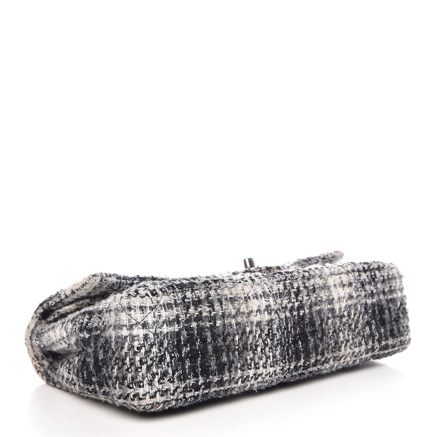 Tweed Quilted Medium Double Flap Grey