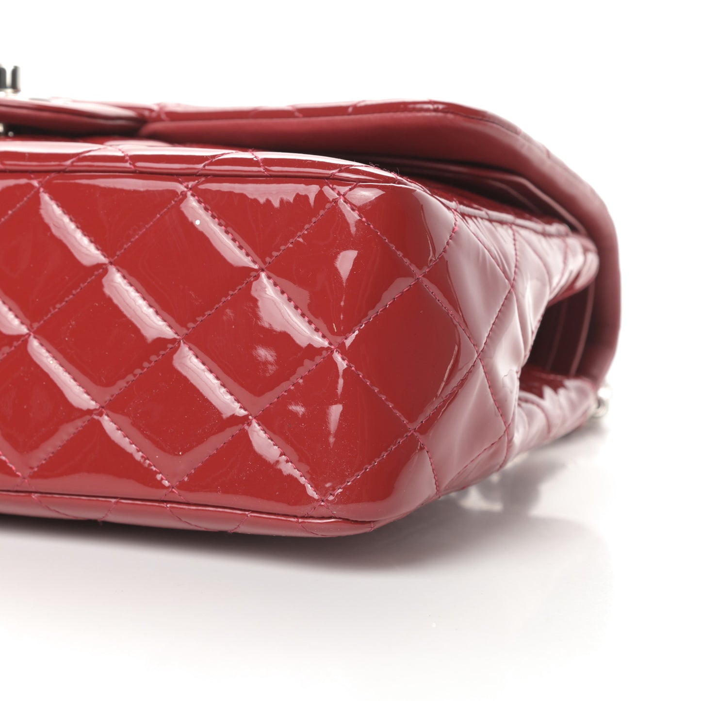 Patent Quilted Jumbo Double Flap Red