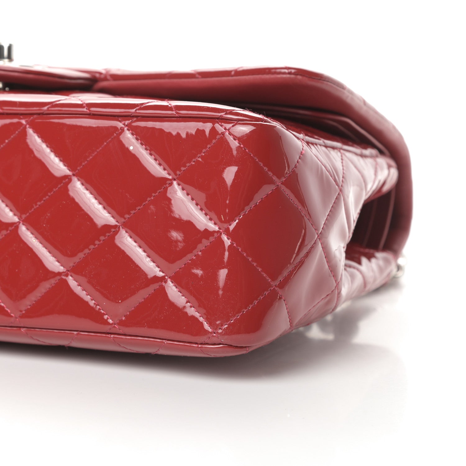 Chanel Patent Quilted Jumbo Double Flap Red 10 of 15