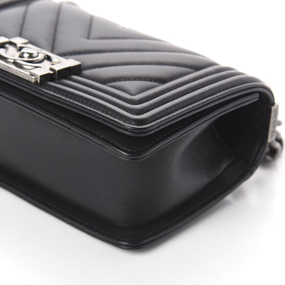 Chanel Calfskin Chevron Quilted Small Boy Flap Black 9 of 10