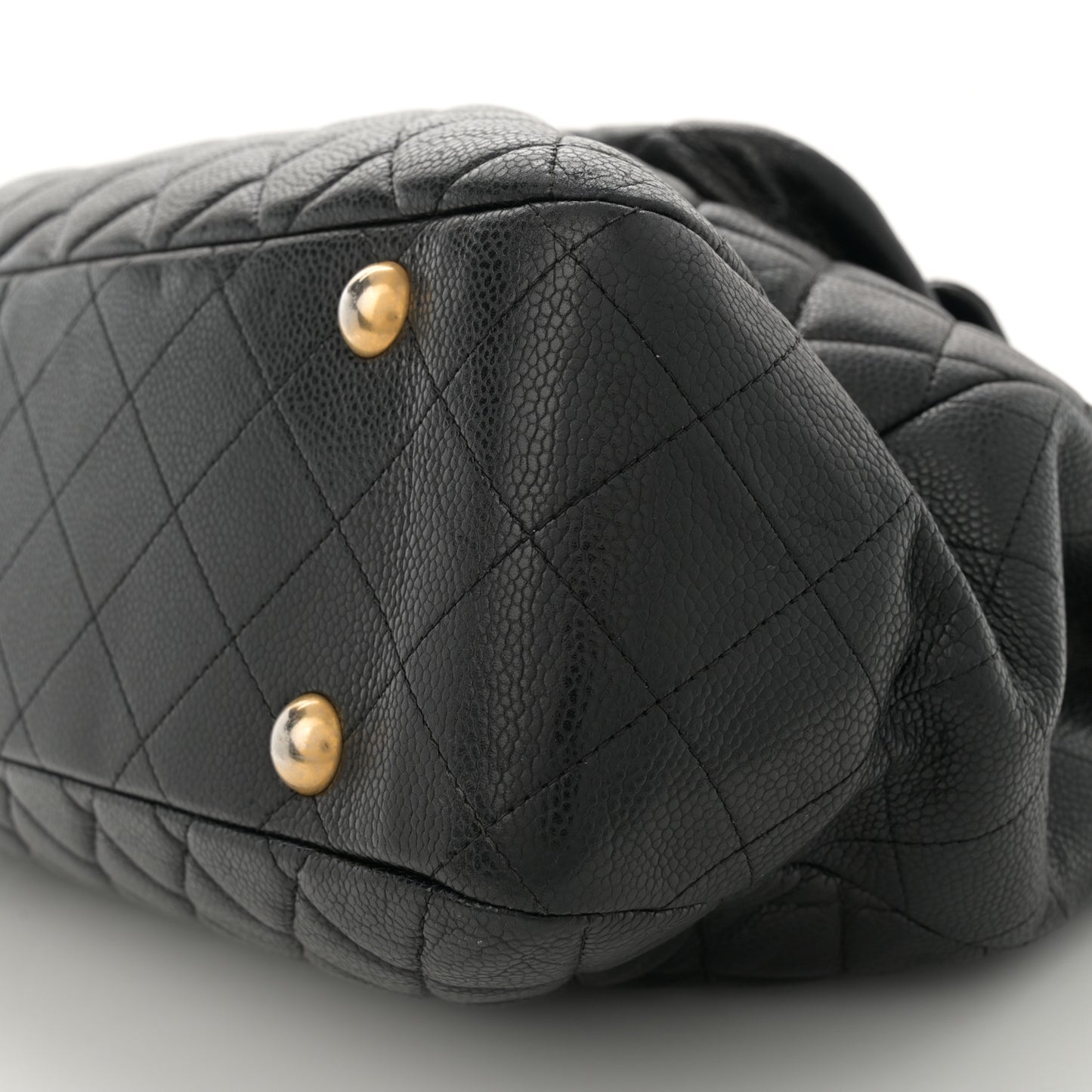 Caviar Quilted Flap Tote Black