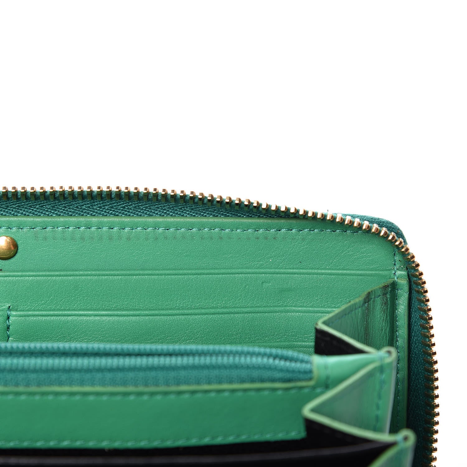 Saint Laurent Calfskin Classic Y Ligne Zip Around Wallet Macho Menthe 9 of 13
