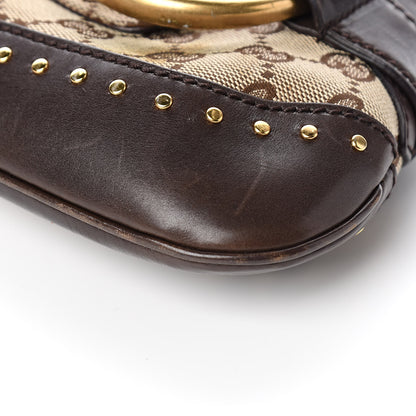 Gucci Monogram Studded Large Horsebit Clutch Dark Brown 9 of 12