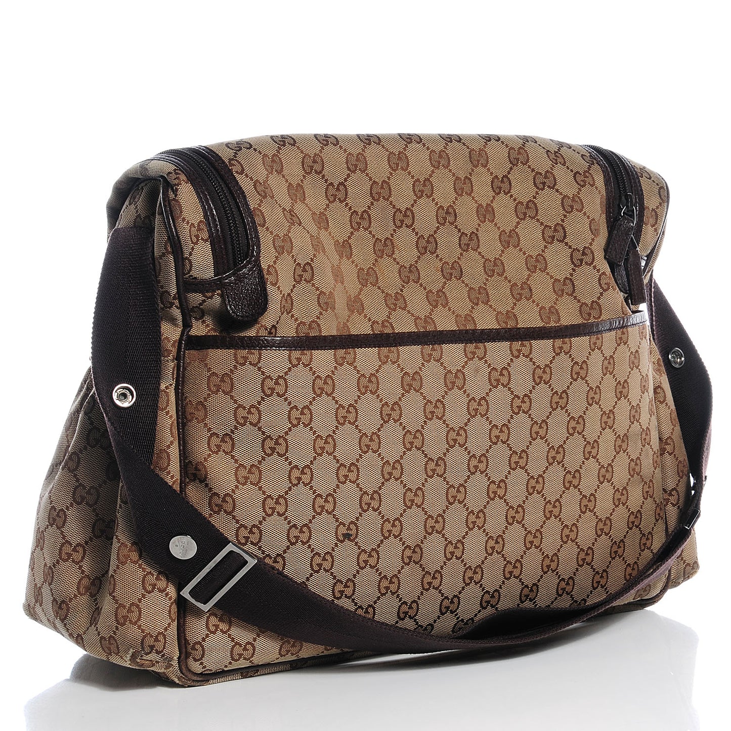 Monogram Natural Pigskin Large Diaper Bag Beige Ebony Cocoa Dark Chocolate