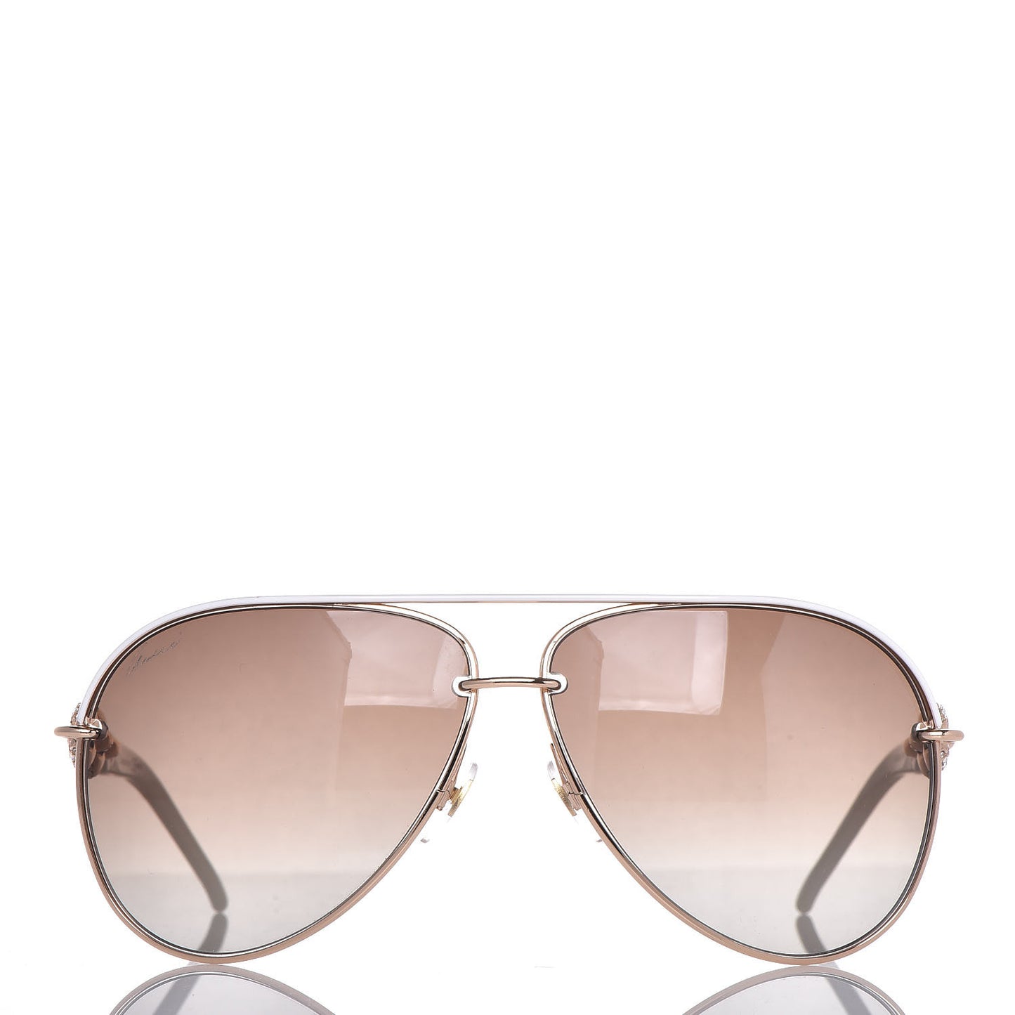 Crystal Marina Chain Aviator Sunglasses 4230/S White