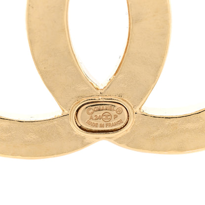 Chanel Metal Crystal CC Brooch Light Gold 4 of 5