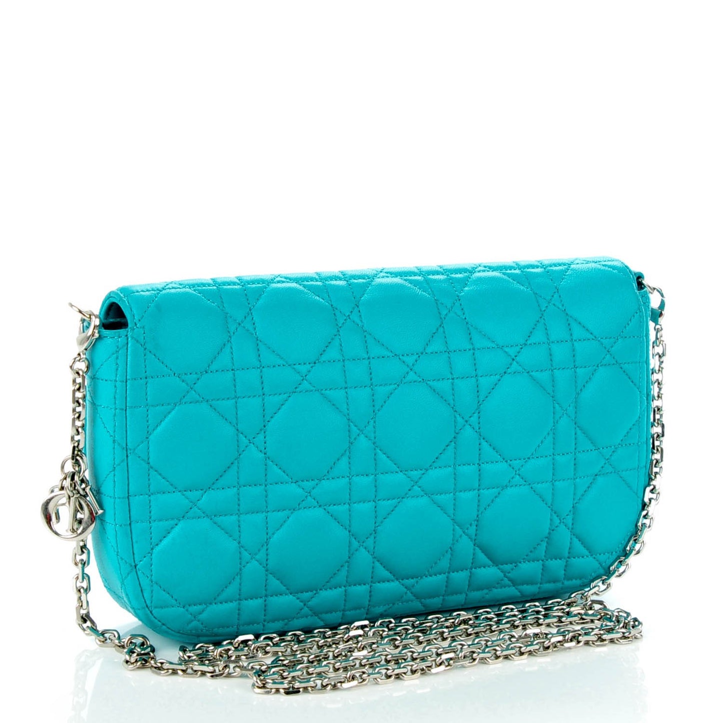 Lambskin Cannage Miss Dior Promenade Pouch Turquoise