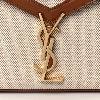 Saint Laurent Canvas Calfskin Mini Classic Monogram Cassandra Top Handle Tan Natural 10 of 10