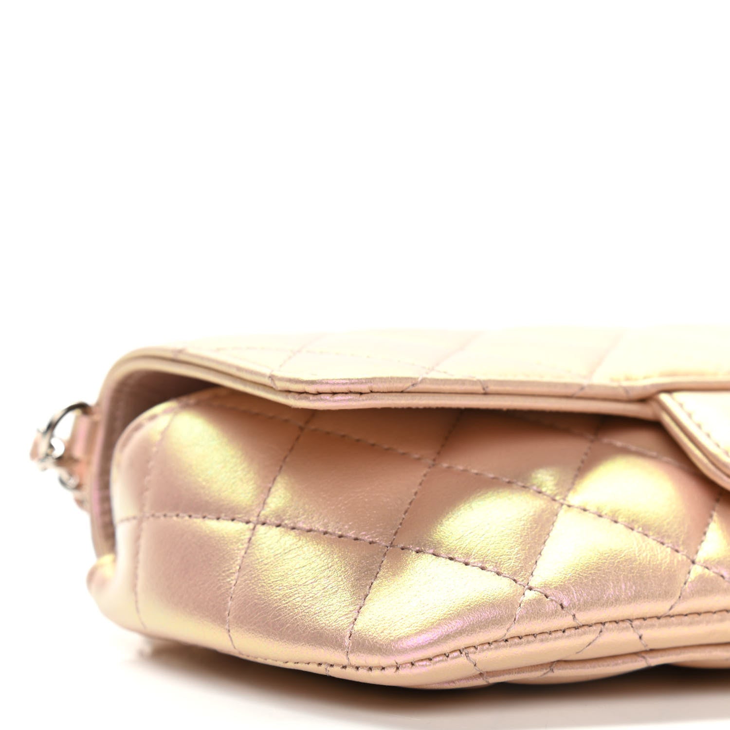 Chanel Iridescent Calfskin Quilted Glasses Case With Chain Pink 5 of 11