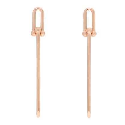 Tiffany 18K Rose Gold HardWear Double Long Link Earrings 1 of 5