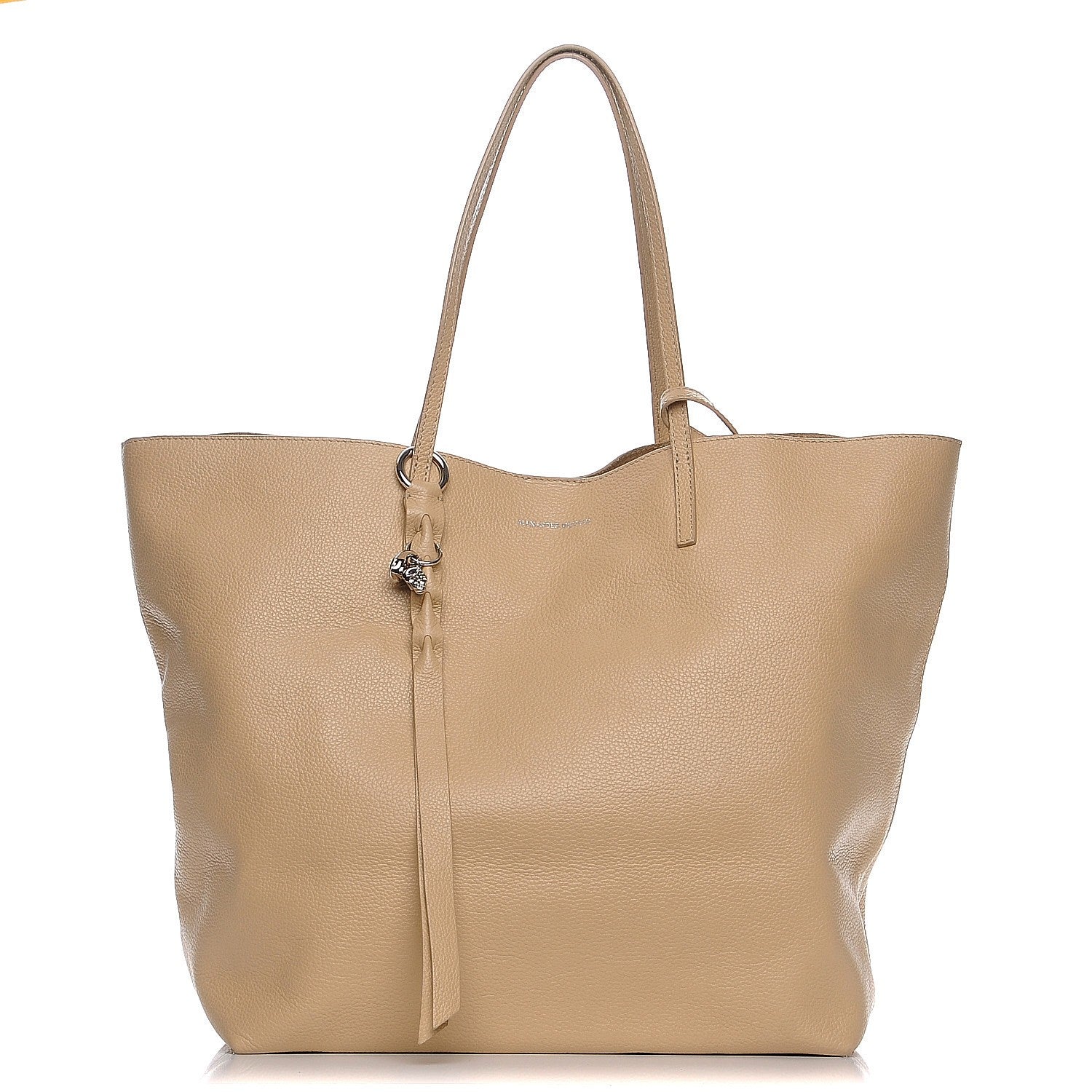 Alexander McQueen Grained Calfskin Skull Open Shopper Tote Blonde 1 of 9