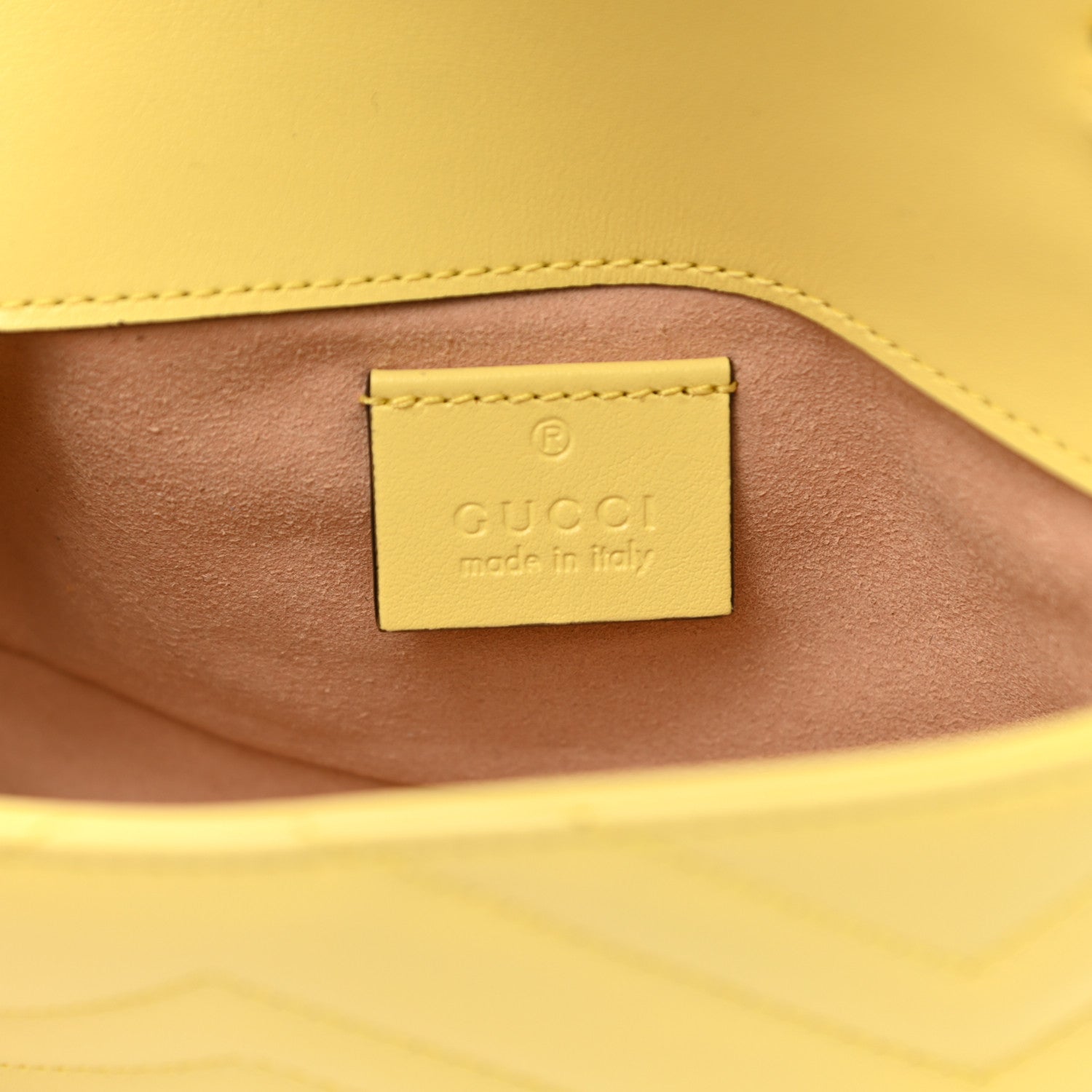 Gucci Calfskin Matelasse Super Mini GG Marmont Shoulder Bag Banana 5 of 8