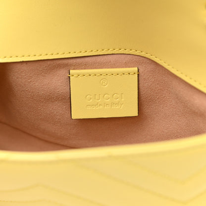 Gucci Calfskin Matelasse Super Mini GG Marmont Shoulder Bag Banana 5 of 8