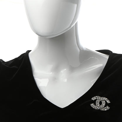 Chanel Crystal CC Brooch Silver 2 of 5