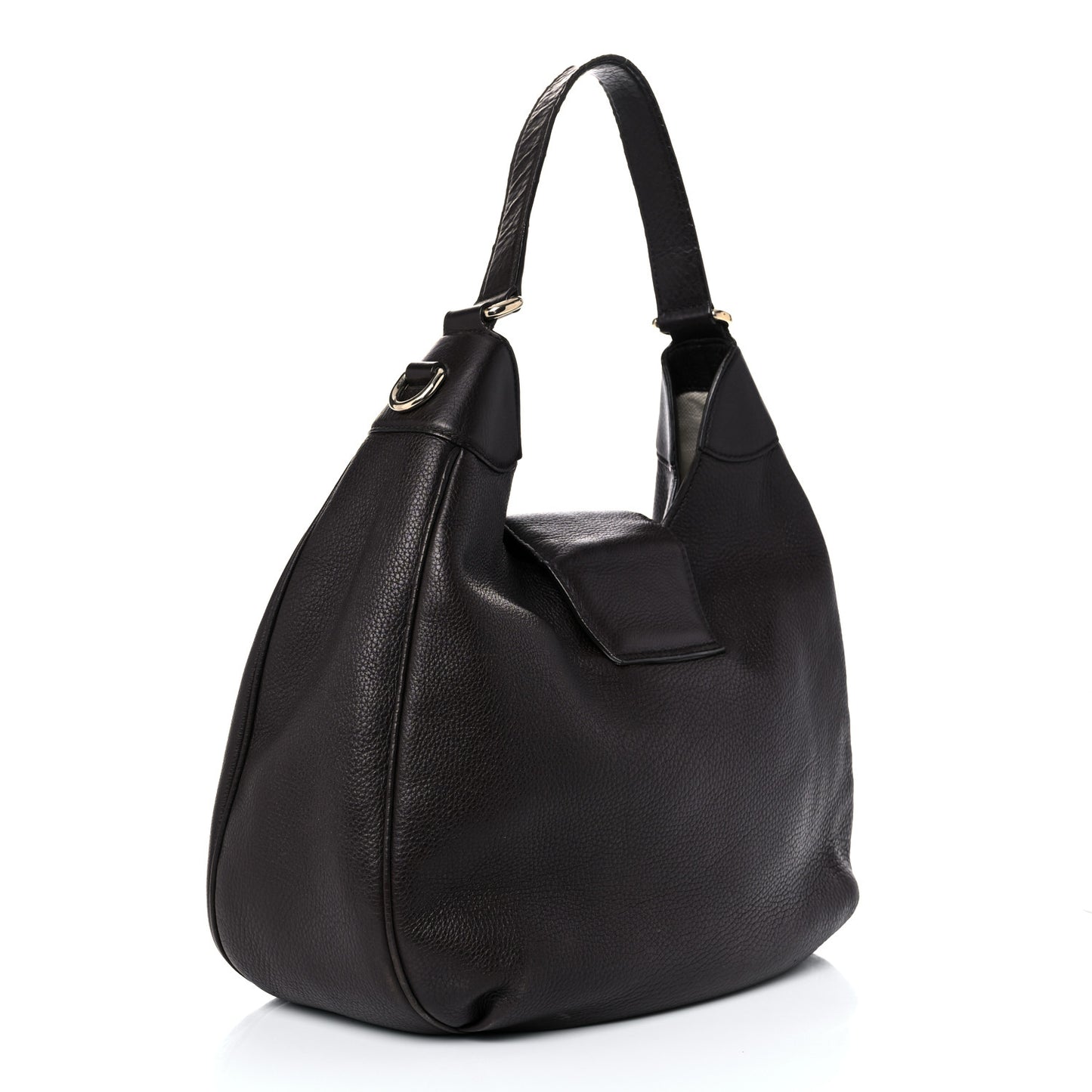 Calfskin Web Medium Dressage Hobo Coffee Brown