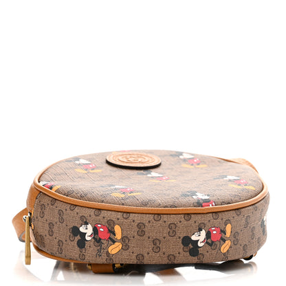 Gucci X DISNEY Mini Vintage GG Supreme Monogram Mickey Mouse Round Backpack Beige Vintage Sun Oil 4 of 9