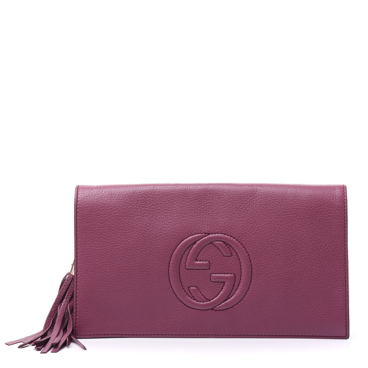 Gucci Pebbled Calfskin Medium Soho Clutch Peonia Flower 1 of 9
