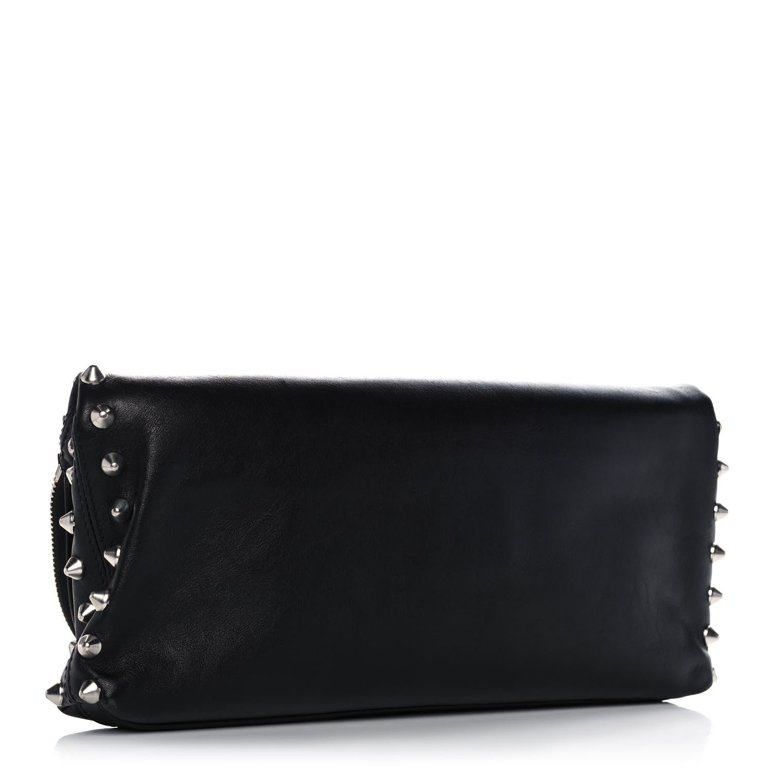 Alexander McQueen Grainy Calfskin Studded Padlock Skull Clutch Black 3 of 14