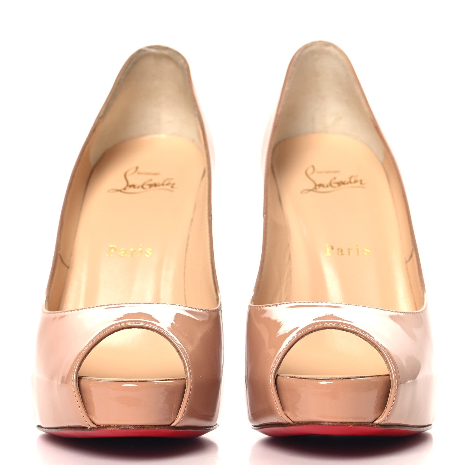 Christian Louboutin Patent New Very Prive 120 Pumps 37.5 Nude 3 of 9