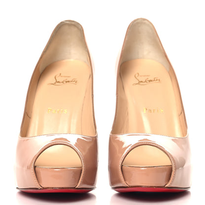 Christian Louboutin Patent New Very Prive 120 Pumps 37.5 Nude 3 of 9