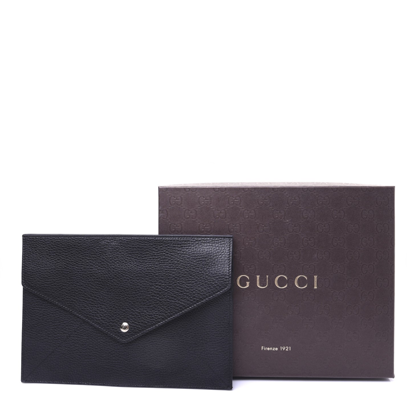 Pebbled Calfskin Soho Document Holder Black