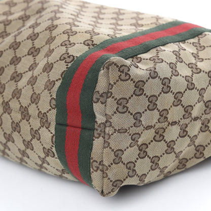Gucci GG Monogram Medium Web Handle Vertical Tote Dark Brown 9 of 10