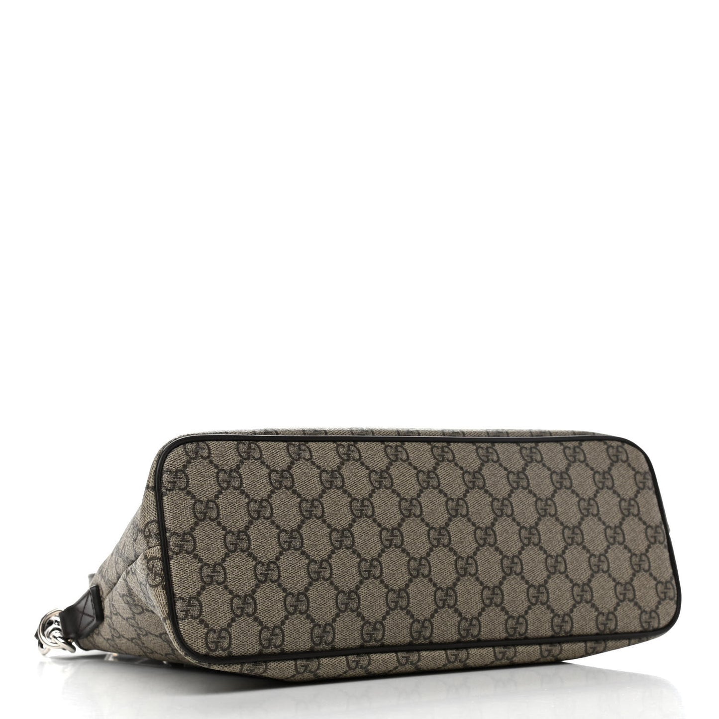 GG Supreme Monogram Small Zippered Tote Dark Brown