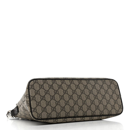 Gucci GG Supreme Monogram Small Zippered Tote Dark Brown 4 of 12