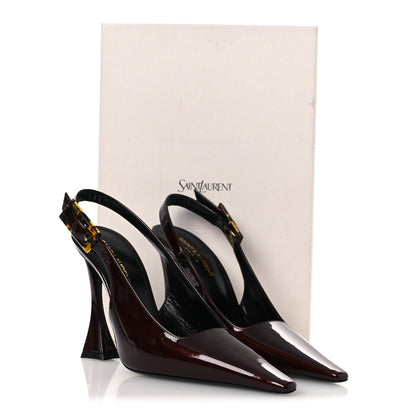 Saint Laurent Vernice Gloss Dune 110 Slingback Pumps 38 38 Marron Glace 11 of 11