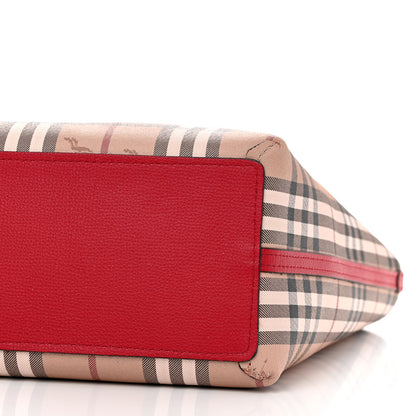 Burberry Haymarket Check Medium Reversible Tote Poppy Red 14 of 18