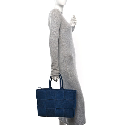 Bottega Veneta Denim Maxi Intrecciato Mens Arco Tote 2 of 10
