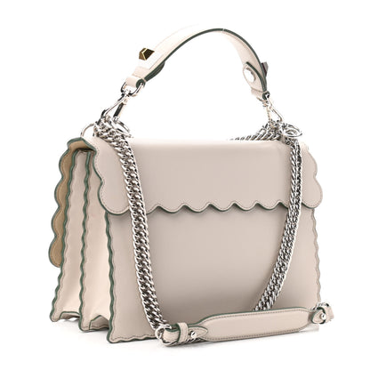 Fendi Vitello Liberty Scalloped Studded Kan I Shoulder Bag Grigio Polvere 3 of 10