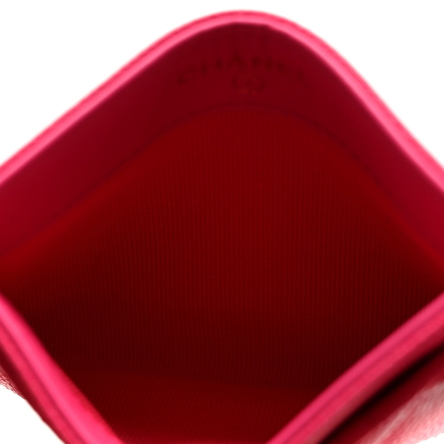 Caviar Quilted Card Holder Fuchsia