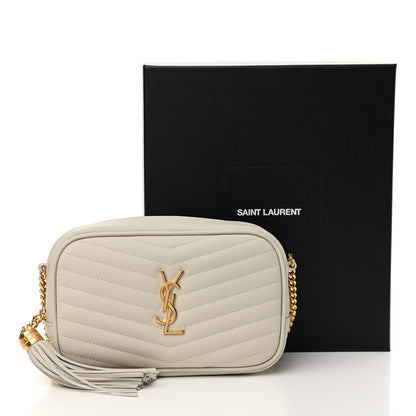 Saint Laurent Grain De Poudre Matelasse Monogram Mini Lou Camera Bag Blanc Vintage 9 of 9
