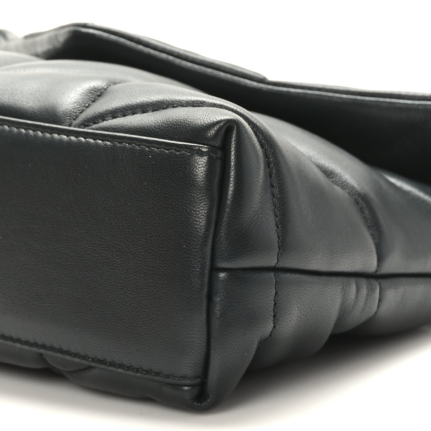 Lambskin Quilted Toy Loulou Puffer Monogram Chain Satchel Black