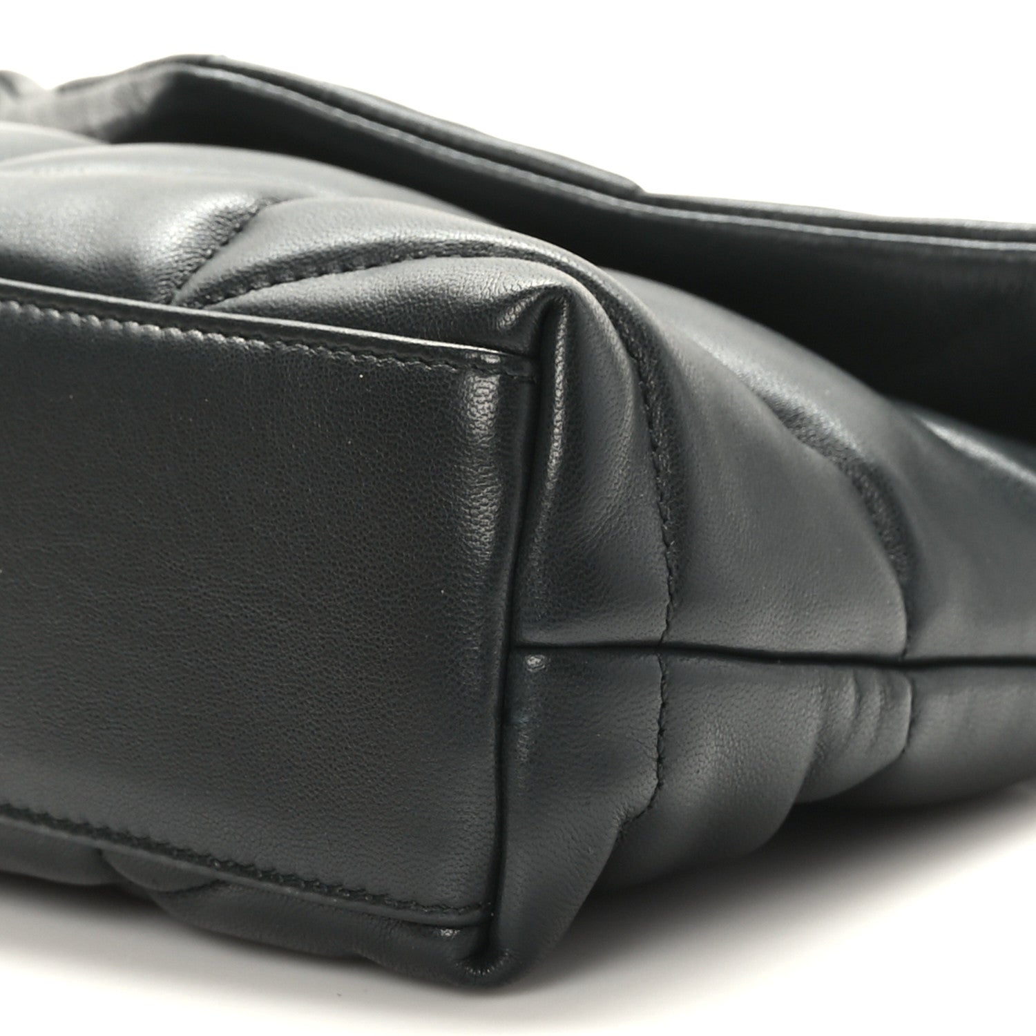 Saint Laurent Lambskin Quilted Toy Loulou Puffer Monogram Chain Satchel Black 9 of 9