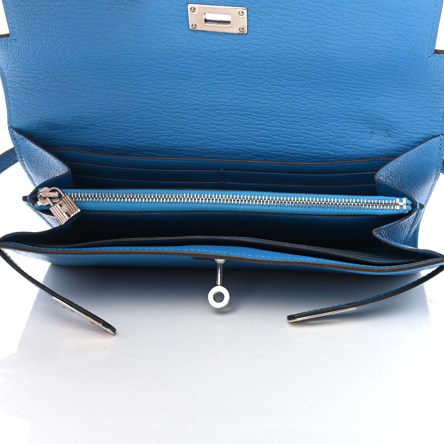 Hermes Chevre Mysore Kelly Longue Wallet Bleu Zanzibar 4 of 4