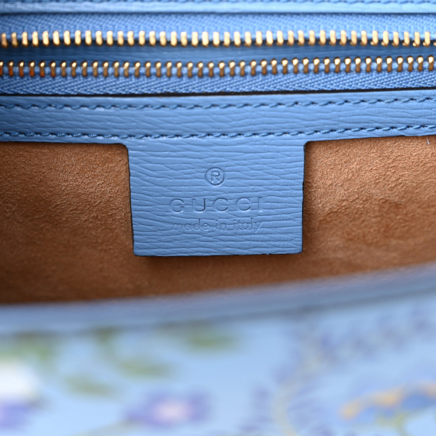 Shangai Calfskin Web New Flora Small Sylvie Shoulder Bag Azure