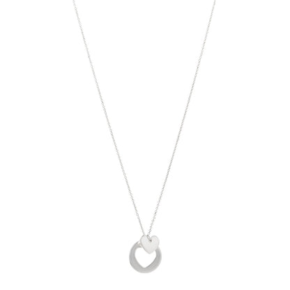 Tiffany Sterling Silver Double Heart Cutout Pendant Necklace 1 of 4