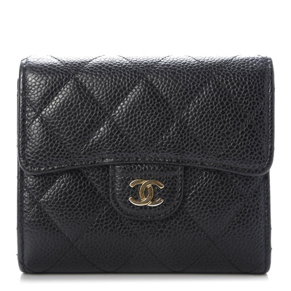Chanel Caviar Quilted Compact Flap Wallet Black 1 of 8