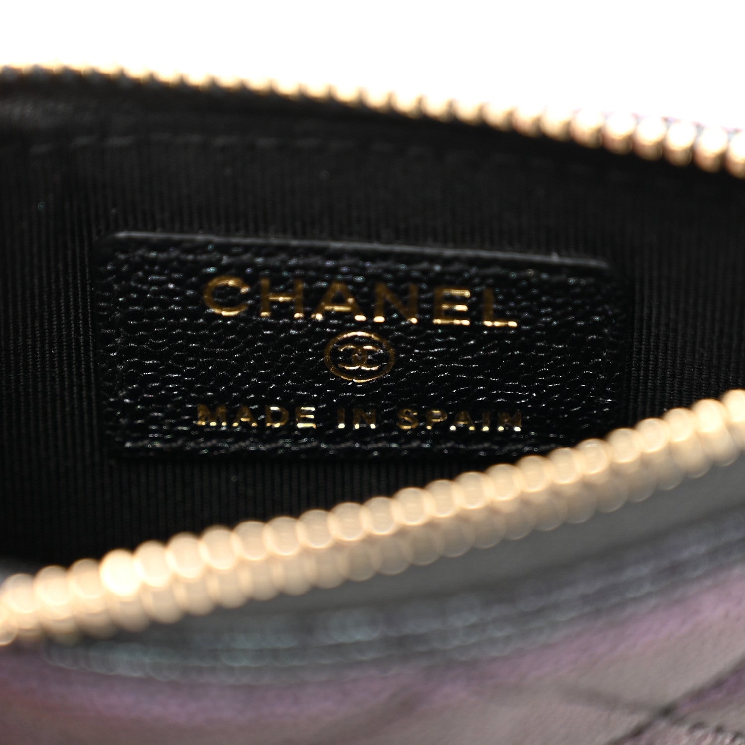 Chanel Iridescent Caviar Quilted Flap Zip Card Holder Black 7 of 8