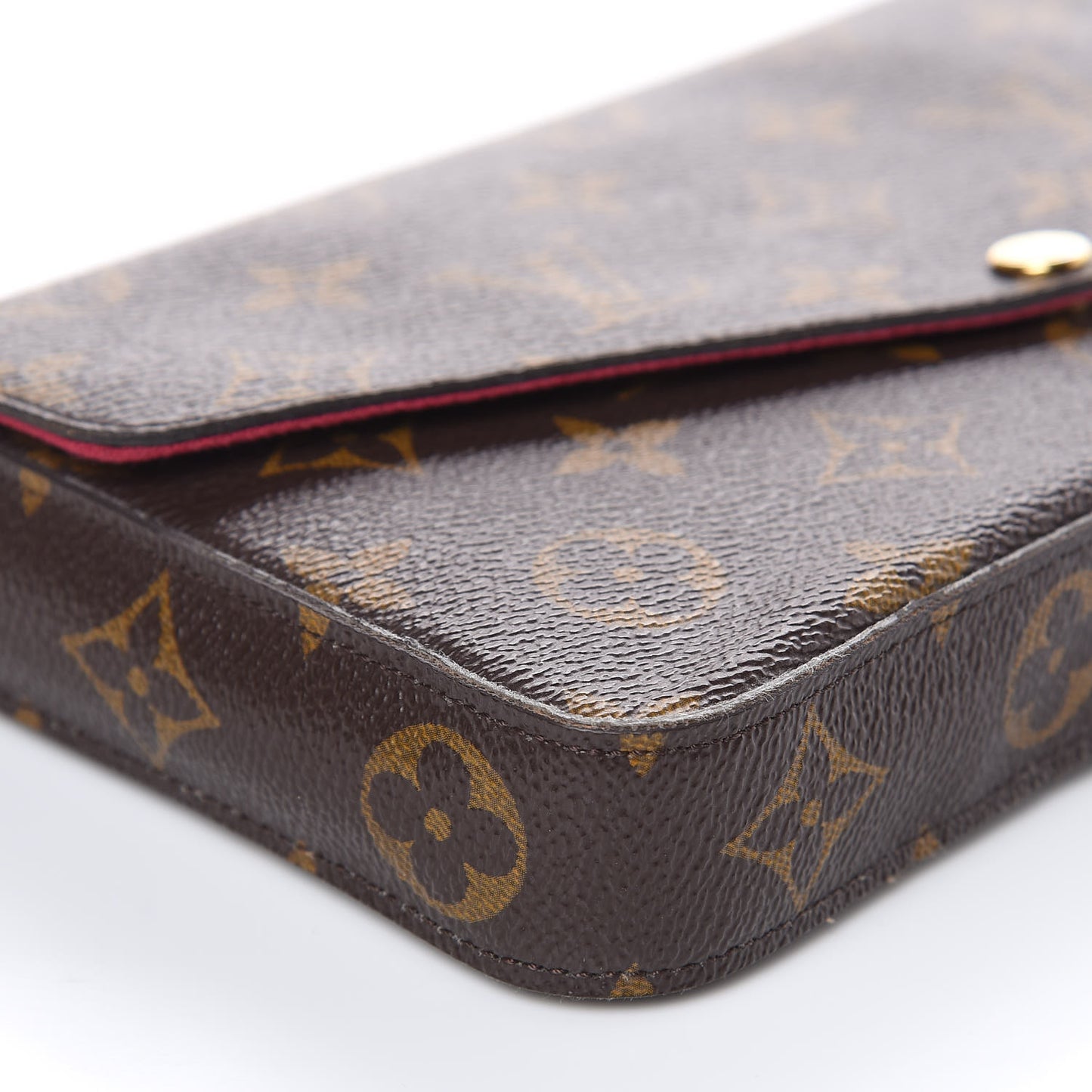 Monogram Pochette Felicie Chain Wallet Fuchsia