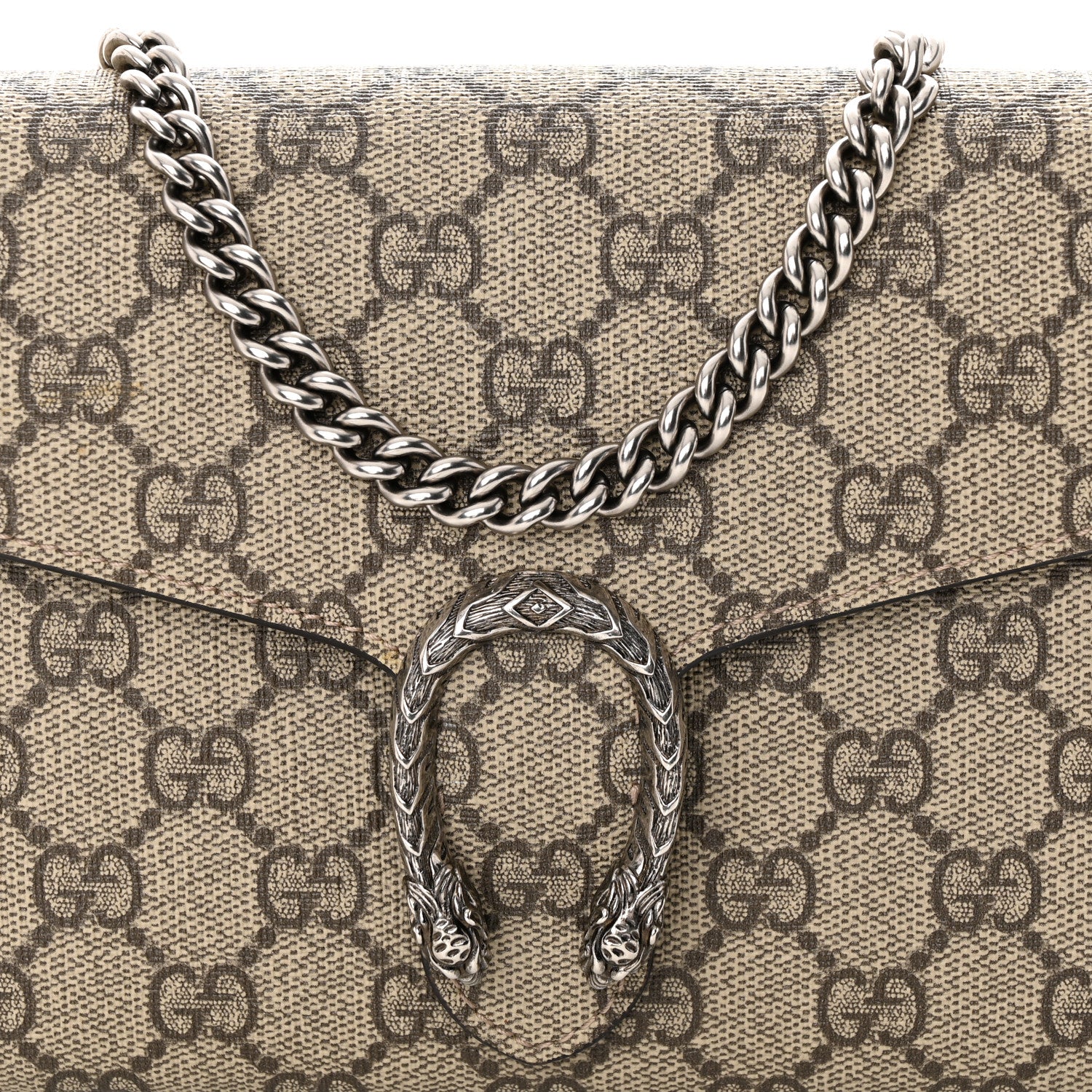 Gucci GG Supreme Monogram Mini Dionysus Chain Wallet Beige Taupe 8 of 11