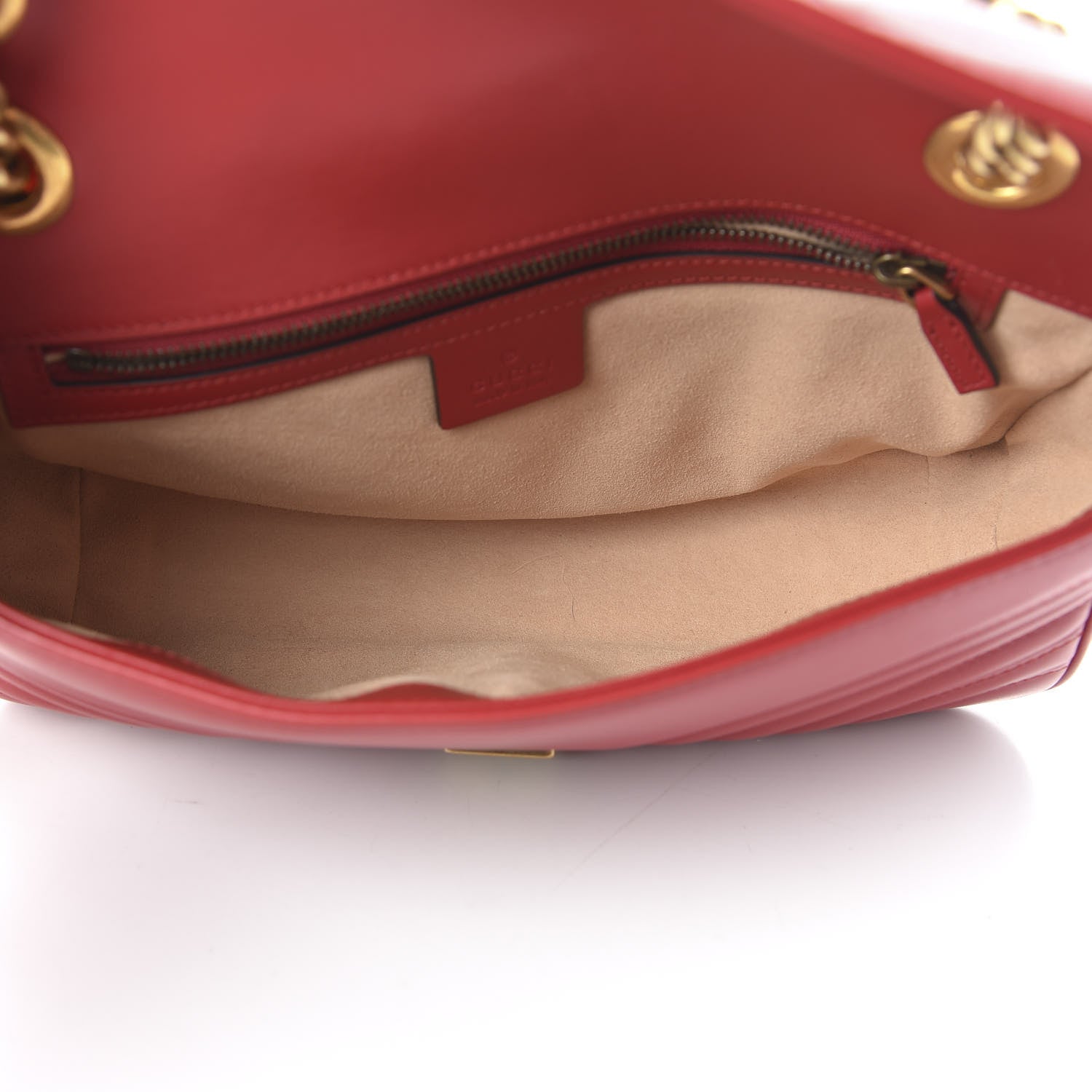 Gucci Calfskin Matelasse Small GG Marmont Shoulder Bag Hibiscus Red 5 of 10